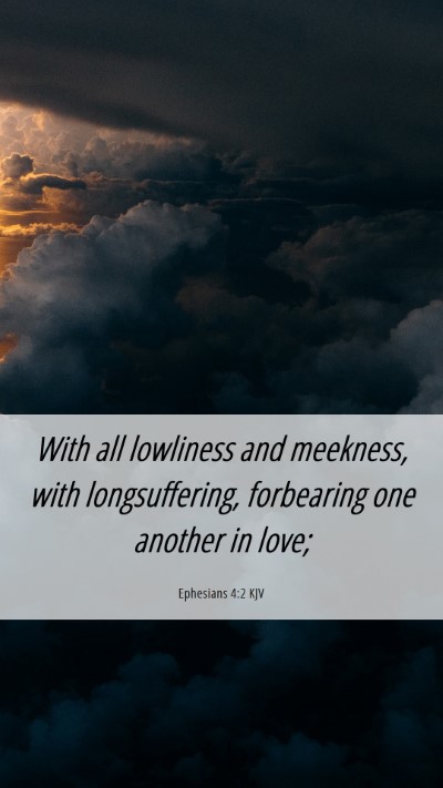 Picture 06 - Ephesians 4:2 KJV Mobile Phone Wallpaper - With all lowliness and meekness, with - Mobile Bible Verse Wallpaper