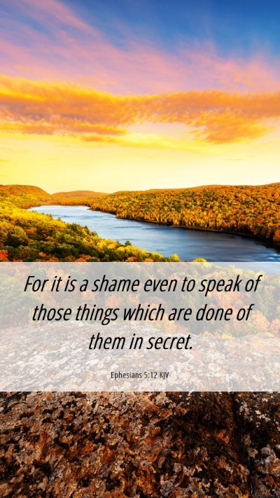 Picture 06 - Ephesians 5:12 KJV Mobile Phone Wallpaper - For it is a shame even to speak of those things - Mobile Bible Verse Wallpaper