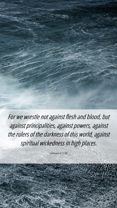 Picture 06 - Ephesians 6:12 KJV Mobile Phone Wallpaper - For we wrestle not against flesh and blood, but - Mobile Bible Verse Wallpaper
