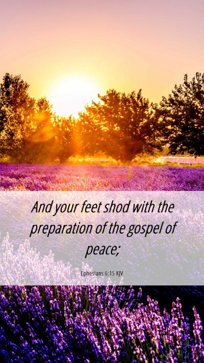 Picture 06 - Ephesians 6:15 KJV Mobile Phone Wallpaper - And your feet shod with the preparation of the - Mobile Bible Verse Wallpaper