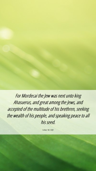 Picture 06 - Esther 10:3 KJV Mobile Phone Wallpaper - For Mordecai the Jew was next unto king - Mobile Bible Verse Wallpaper