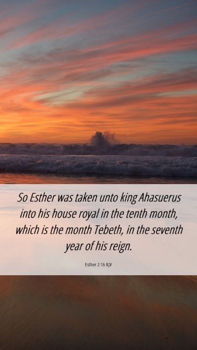 Picture 06 - Esther 2:16 KJV Mobile Phone Wallpaper - So Esther was taken unto king Ahasuerus into his - Mobile Bible Verse Wallpaper