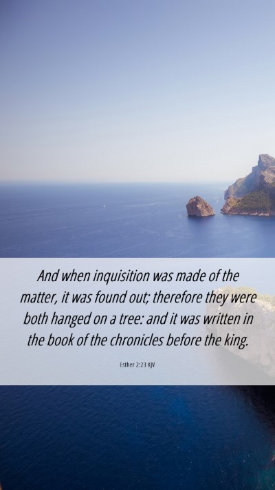 Picture 06 - Esther 2:23 KJV Mobile Phone Wallpaper - And when inquisition was made of the matter, it - Mobile Bible Verse Wallpaper