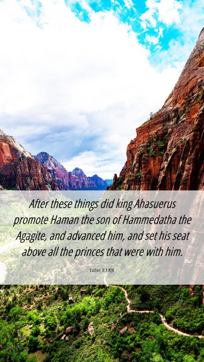 Picture 06 - Esther 3:1 KJV Mobile Phone Wallpaper - After these things did king Ahasuerus promote - Mobile Bible Verse Wallpaper