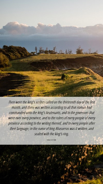 Picture 06 - Esther 3:12 KJV Mobile Phone Wallpaper - Then were the king's scribes called on the - Mobile Bible Verse Wallpaper