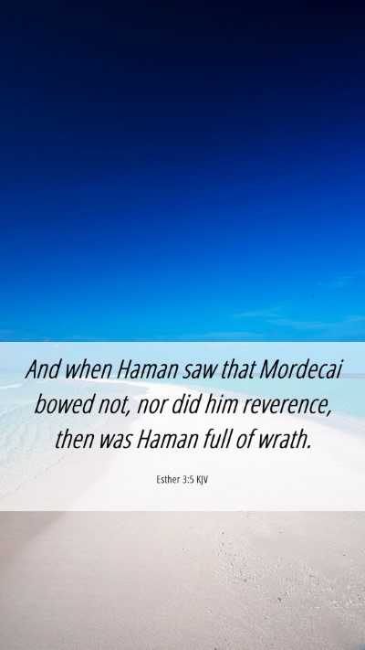 Picture 06 - Esther 3:5 KJV Mobile Phone Wallpaper - And when Haman saw that Mordecai bowed not, nor - Mobile Bible Verse Wallpaper