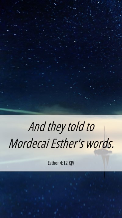 Picture 06 - Esther 4:12 KJV Mobile Phone Wallpaper - And they told to Mordecai Esther's - Mobile Bible Verse Wallpaper