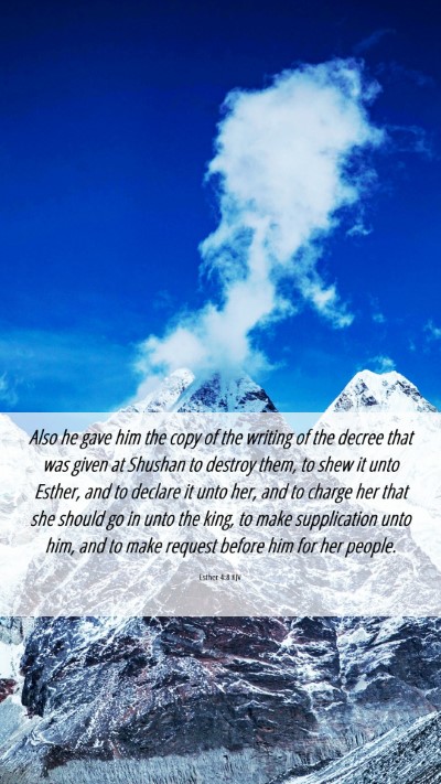 Picture 06 - Esther 4:8 KJV Mobile Phone Wallpaper - Also he gave him the copy of the writing of the - Mobile Bible Verse Wallpaper