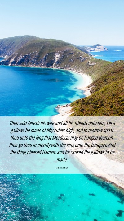 Picture 06 - Esther 5:14 KJV Mobile Phone Wallpaper - Then said Zeresh his wife and all his friends - Mobile Bible Verse Wallpaper