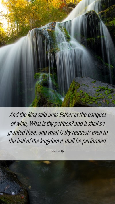 Picture 06 - Esther 5:6 KJV Mobile Phone Wallpaper - And the king said unto Esther at the banquet of - Mobile Bible Verse Wallpaper