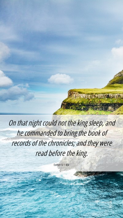 Picture 06 - Esther 6:1 KJV Mobile Phone Wallpaper - On that night could not the king sleep, and he - Mobile Bible Verse Wallpaper