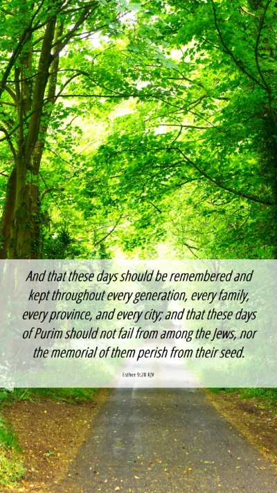 Picture 06 - Esther 9:28 KJV Mobile Phone Wallpaper - And that these days should be remembered and kept - Mobile Bible Verse Wallpaper