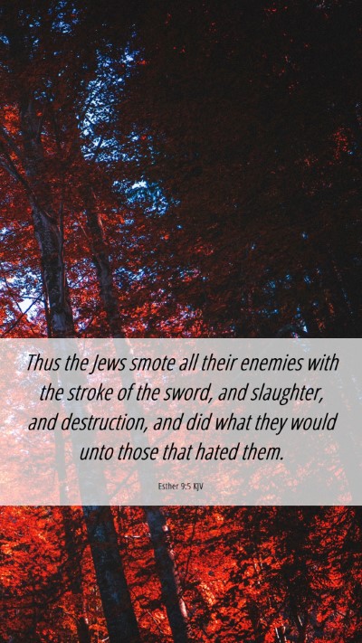 Picture 06 - Esther 9:5 KJV Mobile Phone Wallpaper - Thus the Jews smote all their enemies with the - Mobile Bible Verse Wallpaper