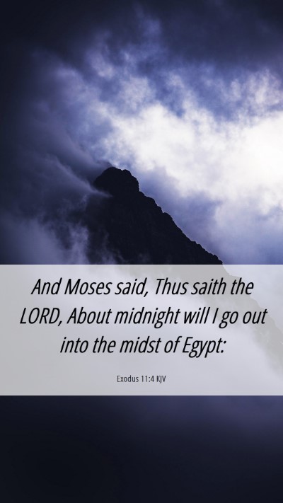 Picture 06 - Exodus 11:4 KJV Mobile Phone Wallpaper - And Moses said, Thus saith the LORD, About - Mobile Bible Verse Wallpaper