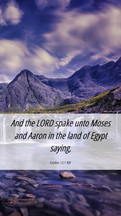 Picture 06 - Exodus 12:1 KJV Mobile Phone Wallpaper - And the LORD spake unto Moses and Aaron in the - Mobile Bible Verse Wallpaper