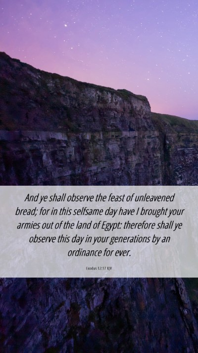 Picture 06 - Exodus 12:17 KJV Mobile Phone Wallpaper - And ye shall observe the feast of unleavened - Mobile Bible Verse Wallpaper