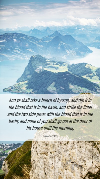 Picture 06 - Exodus 12:22 KJV Mobile Phone Wallpaper - And ye shall take a bunch of hyssop, and dip it - Mobile Bible Verse Wallpaper