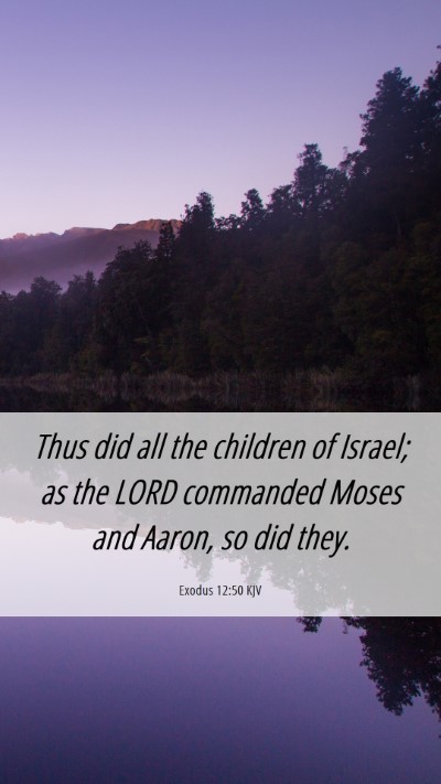 Picture 06 - Exodus 12:50 KJV Mobile Phone Wallpaper - Thus did all the children of Israel; as the LORD - Mobile Bible Verse Wallpaper