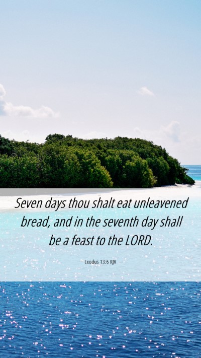 Picture 06 - Exodus 13:6 KJV Mobile Phone Wallpaper - Seven days thou shalt eat unleavened bread, and - Mobile Bible Verse Wallpaper