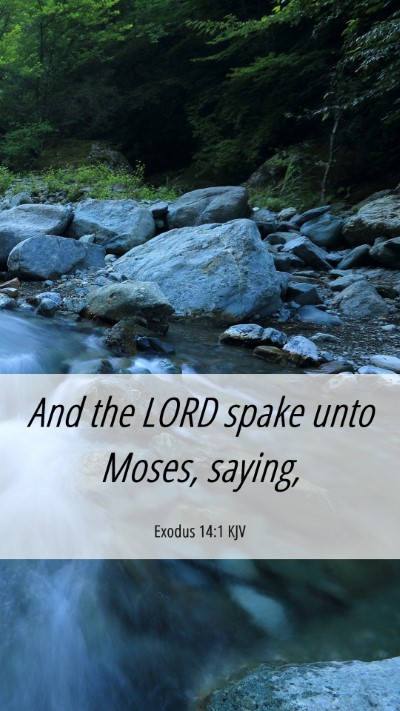 Picture 06 - Exodus 14:1 KJV Mobile Phone Wallpaper - And the LORD spake unto Moses, - Mobile Bible Verse Wallpaper