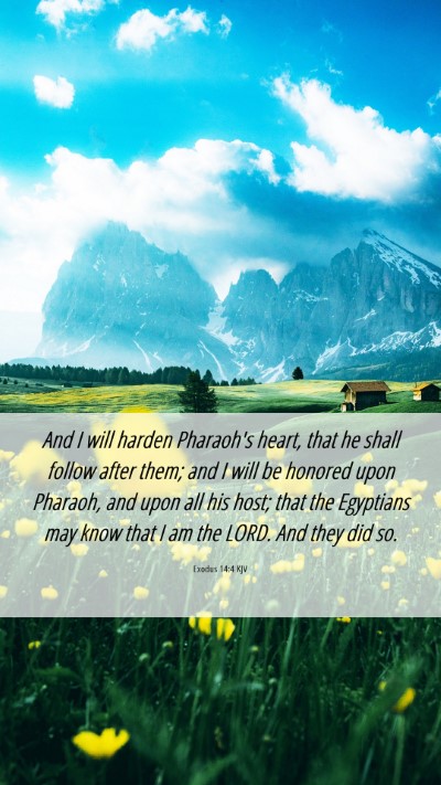 Picture 06 - Exodus 14:4 KJV Mobile Phone Wallpaper - And I will harden Pharaoh's heart, that he shall - Mobile Bible Verse Wallpaper