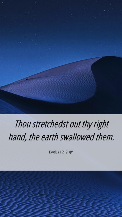 Picture 06 - Exodus 15:12 KJV Mobile Phone Wallpaper - Thou stretchedst out thy right hand, the earth - Mobile Bible Verse Wallpaper