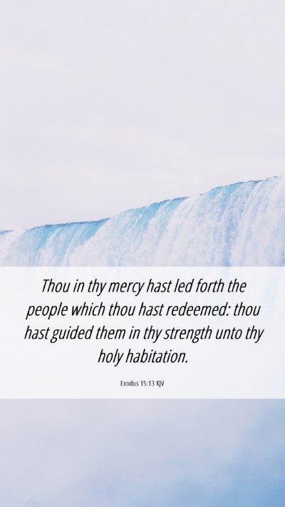 Picture 06 - Exodus 15:13 KJV Mobile Phone Wallpaper - Thou in thy mercy hast led forth the people which - Mobile Bible Verse Wallpaper