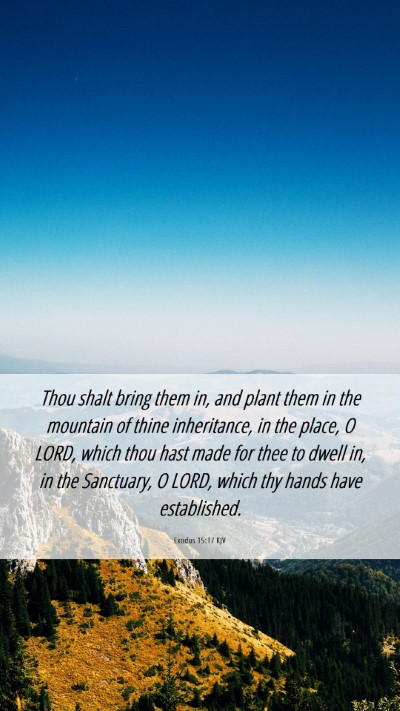 Picture 06 - Exodus 15:17 KJV Mobile Phone Wallpaper - Thou shalt bring them in, and plant them in the - Mobile Bible Verse Wallpaper