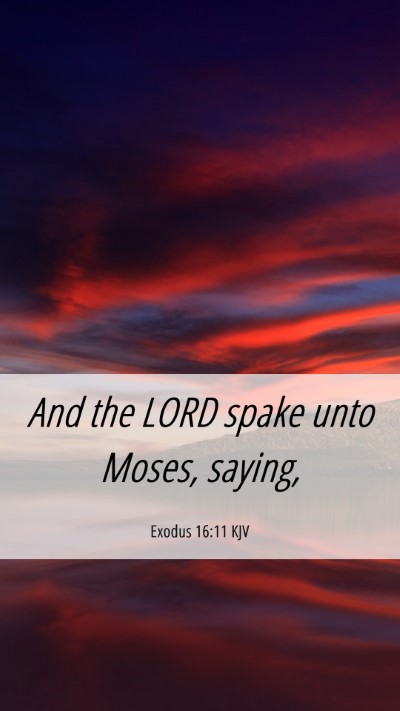 Picture 06 - Exodus 16:11 KJV Mobile Phone Wallpaper - And the LORD spake unto Moses, - Mobile Bible Verse Wallpaper