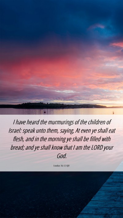Picture 06 - Exodus 16:12 KJV Mobile Phone Wallpaper - I have heard the murmurings of the children of - Mobile Bible Verse Wallpaper