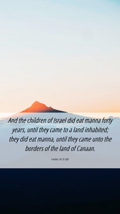Picture 06 - Exodus 16:35 KJV Mobile Phone Wallpaper - And the children of Israel did eat manna forty - Mobile Bible Verse Wallpaper