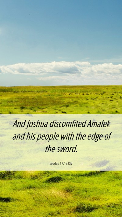 Picture 06 - Exodus 17:13 KJV Mobile Phone Wallpaper - And Joshua discomfited Amalek and his people with - Mobile Bible Verse Wallpaper