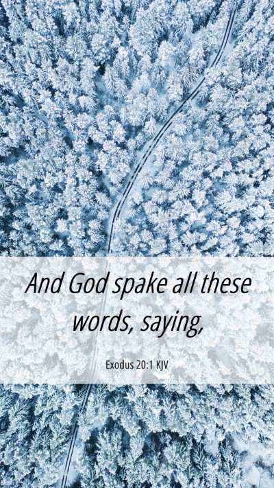 Picture 06 - Exodus 20:1 KJV Mobile Phone Wallpaper - And God spake all these words, - Mobile Bible Verse Wallpaper