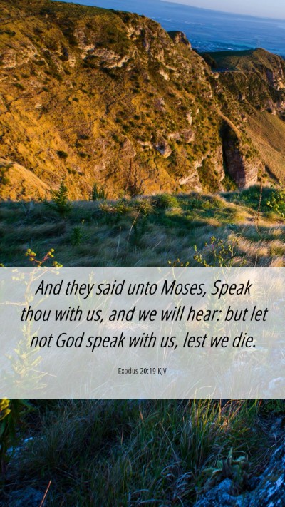 Picture 06 - Exodus 20:19 KJV Mobile Phone Wallpaper - And they said unto Moses, Speak thou with us, and - Mobile Bible Verse Wallpaper