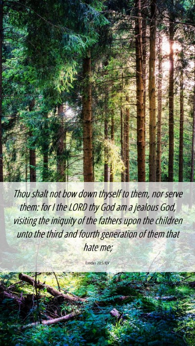 Picture 06 - Exodus 20:5 KJV Mobile Phone Wallpaper - Thou shalt not bow down thyself to them, nor - Mobile Bible Verse Wallpaper