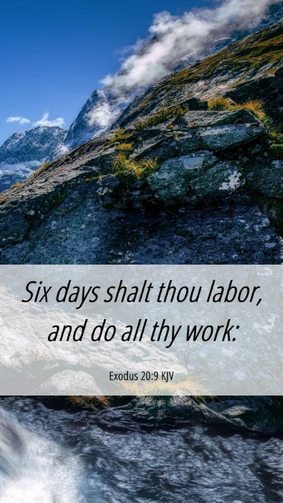Picture 06 - Exodus 20:9 KJV Mobile Phone Wallpaper - Six days shalt thou labor, and do all thy - Mobile Bible Verse Wallpaper