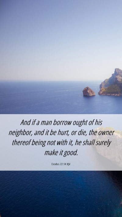 Picture 06 - Exodus 22:14 KJV Mobile Phone Wallpaper - And if a man borrow ought of his neighbor, and it - Mobile Bible Verse Wallpaper