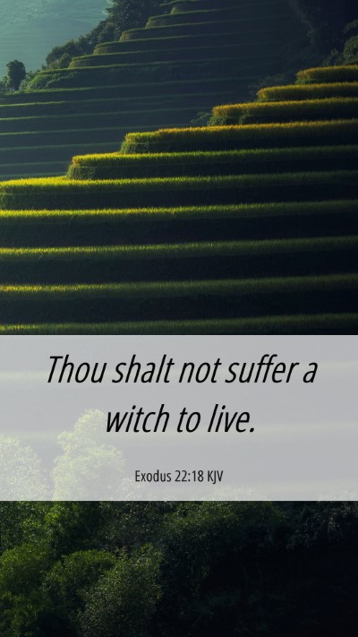 Picture 06 - Exodus 22:18 KJV Mobile Phone Wallpaper - Thou shalt not suffer a witch to - Mobile Bible Verse Wallpaper