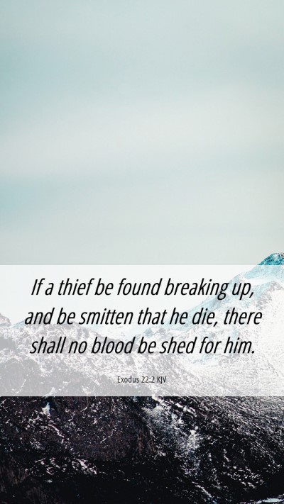 Picture 06 - Exodus 22:2 KJV Mobile Phone Wallpaper - If a thief be found breaking up, and be smitten - Mobile Bible Verse Wallpaper