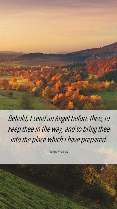 Picture 06 - Exodus 23:20 KJV Mobile Phone Wallpaper - Behold, I send an Angel before thee, to keep thee - Mobile Bible Verse Wallpaper