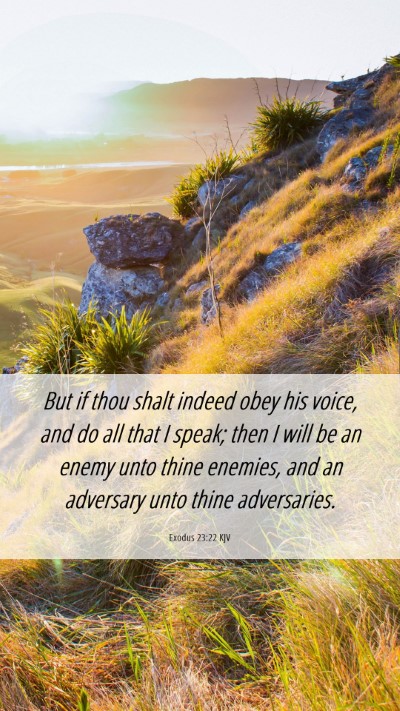 Picture 06 - Exodus 23:22 KJV Mobile Phone Wallpaper - But if thou shalt indeed obey his voice, and do - Mobile Bible Verse Wallpaper