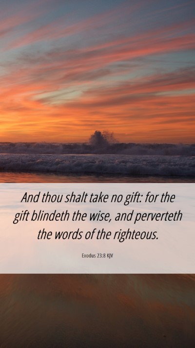 Picture 06 - Exodus 23:8 KJV Mobile Phone Wallpaper - And thou shalt take no gift: for the gift - Mobile Bible Verse Wallpaper