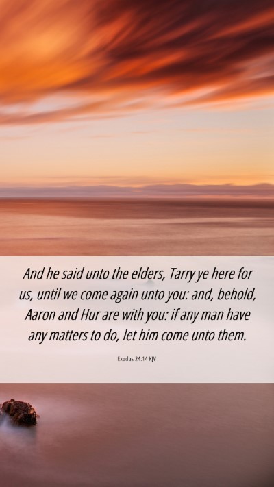 Picture 06 - Exodus 24:14 KJV Mobile Phone Wallpaper - And he said unto the elders, Tarry ye here for - Mobile Bible Verse Wallpaper
