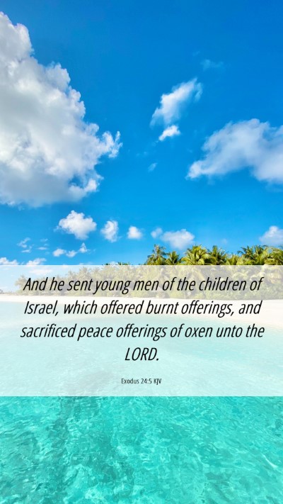 Picture 06 - Exodus 24:5 KJV Mobile Phone Wallpaper - And he sent young men of the children of Israel, - Mobile Bible Verse Wallpaper