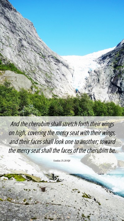 Picture 06 - Exodus 25:20 KJV Mobile Phone Wallpaper - And the cherubim shall stretch forth their wings - Mobile Bible Verse Wallpaper
