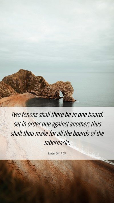 Picture 06 - Exodus 26:17 KJV Mobile Phone Wallpaper - Two tenons shall there be in one board, set in - Mobile Bible Verse Wallpaper