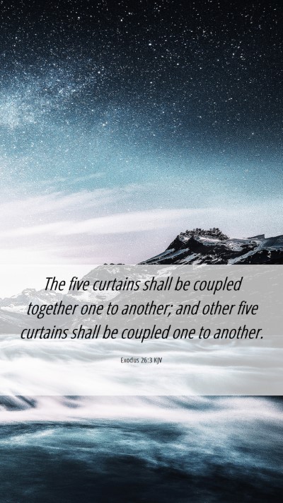 Picture 06 - Exodus 26:3 KJV Mobile Phone Wallpaper - The five curtains shall be coupled together one - Mobile Bible Verse Wallpaper