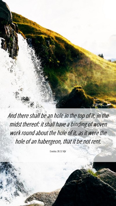 Picture 06 - Exodus 28:32 KJV Mobile Phone Wallpaper - And there shall be an hole in the top of it, in - Mobile Bible Verse Wallpaper
