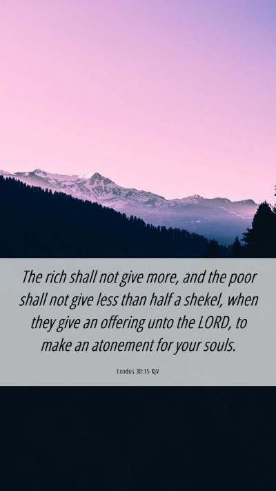 Picture 06 - Exodus 30:15 KJV Mobile Phone Wallpaper - The rich shall not give more, and the poor shall - Mobile Bible Verse Wallpaper
