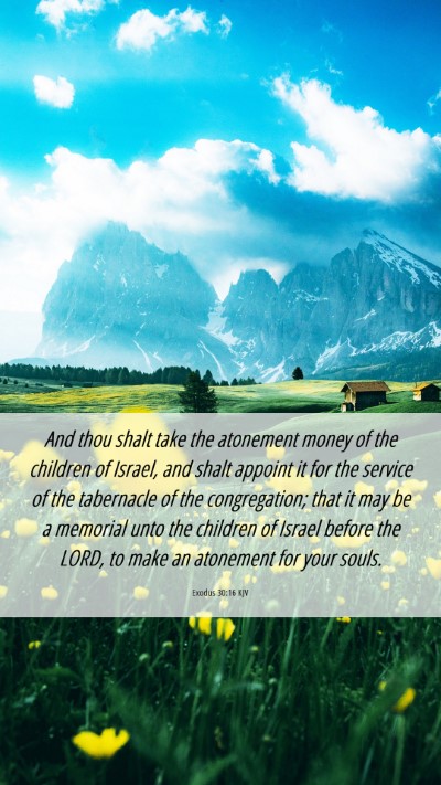 Picture 06 - Exodus 30:16 KJV Mobile Phone Wallpaper - And thou shalt take the atonement money of the - Mobile Bible Verse Wallpaper
